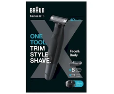 Barzdaskutė Braun Face and Body plaukų kirpimo mašinėlė | XT5300 Series XT5 | Belaidis | Šlapiam ir sausam naudojimui | Ilgio pakopų skaičius 6 | Juoda/Sidabrinė