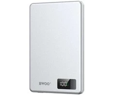 Wekome BWOO ultracienki power bank magnetyczny P75 PD 20W 5000 mAh w aluminiowej obudowie su wyświetlaczem i portem USB-C sidabrinė