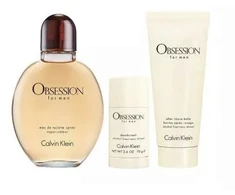 Set Calvin Klein: Obsession Eau De Toilette For Men, 125 ml + Obsession Anti-Sweat Dezodorantas Stick For Men, 75 g + Obsession Calming After-Shave Balm, 75 ml