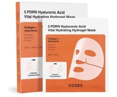 COSRX 5 PDRN hialurono rūgšties gyvybiškai drėkinamosios hidrogelio kaukės, 34 g * 3 vnt.