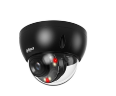 „Dahua Technology Co“ IP kameros kupolas. 4MP 1/2,9 colio CMOS, 2,8 mm, 101° F1.6, 20–25 kadrų per sekundę, IR+LED 30 m, WDR, IVS, IP67, IK10, mikrofonas.