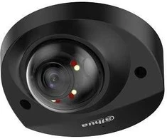 „Dahua Technology Co“ IP kameros kupolas. 4MP 1/2,9 colio CMOS, 2,8 mm, 101° F1.6, 20–25 kadrų per sekundę, IR+LED 30 m, WDR, IVS, IP67, IK10, mikrofonas.