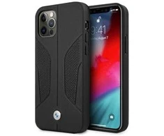 Apple iPhone 12 Pro Max BMW dėklas odinis Perforate Sides (BMHCP12LRSCSK) juodos spalvos