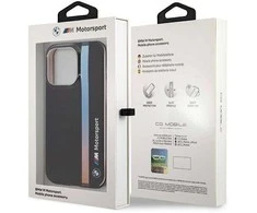 Dėklas Apple iPhone 14 Pro BMW IML Tricolor Stripe (BMHCP14L22HVGV) juodos spalvos