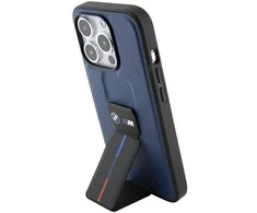 BMW M Grip Stand Bicolor dėklas, skirtas iPhone 15 Pro - mėlynas