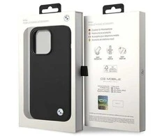 Dėklas BMW Silicone Metal Logo case for iPhone 15 Pro - juodas