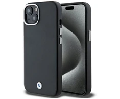 Dėklas Apple iPhone 13 / 14 / 15 BMW Signature Wrapped Metal MagSafe (BMHMP14S23PUFWK) juodos spalvos