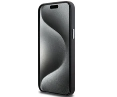 Dėklas Apple iPhone 15 Pro Max BMW Signature Wrapped Metal MagSafe (BMHMP15X23PUFWK) juodos spalvos
