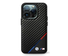 BMW Carbon Tricolor Line MagSafe Apple iPhone 16 Plus - dėklas telefonui juodos spalvos