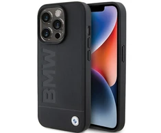 Dėklas BMW BMHCP15XSLLBK Apple iPhone 15 Pro Max 6.7"juodos spalvos Leather Hot Stamp