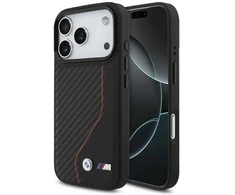 BMW M Carbon Line ir logotipo MagSafe dėklas, skirtas iPhone 17 Pro - Raudona