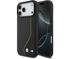 Dėklas BMW M Carbon Line &amp; Logo MagSafe Apple iPhone 17 Pro Max geltonas