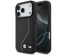 Dėklas BMW M Carbon Line ir MagSafe logotipas Apple iPhone 17 Pro, geltonas