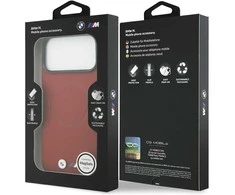 BMW M FW Metal Logo MagSafe dėklas skirtas Apple iPhone 17 Pro Max Raudona