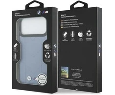 Dėklas BMW M Quilted Logo MagSafe Apple iPhone 17 Pro Max mėlynas