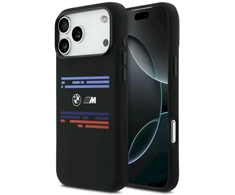BMW M Silicon Horizontal Line MagSafe dėklas iPhone 17 Pro Max juodos spalvos