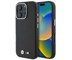 BMW BMHMP16X23 PMWK Apple iPhone 16 Pro Max 6.9″ juodos spalvos kietas dėklas M Smooth Full Wrapped Metal MagSafe