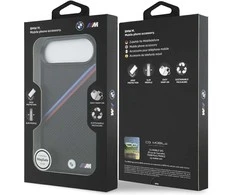 BMW M Tricolor Metal Logo MagSafe dėklas Apple iPhone Air juodos spalvos
