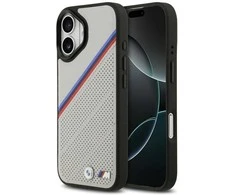 BMW M Tricolor Perforated Pattern MagSafe dėklas skirtas Apple iPhone 17 Gray