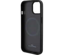 Apple iPhone 15 Plus BMW dėklas odinis Hot Stamp MagSafe (BMHMP15MSLLBK) juodos spalvos