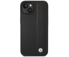 BMW Signature Leather Big Logo dėklas skirtas iPhone 14 Plus Juodas