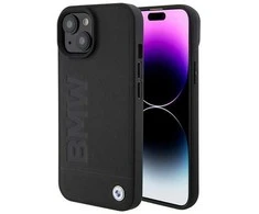BMW BMHMP15SSLLBK Apple iPhone 15 14 13 6.1″ juodos spalvos Magsafe kietas dėklas Signature Logo Imprint