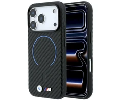 Dėklas BMW M Carbon Printed Ring MagSafe Case for iPhone 17 Pro / 18 Pro - Juoda