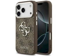 Dėklas Guess 4G Big 4G Classic Logo iPhone 17 Pro rudos spalvos sidabrinis