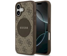 Dėklas Guess 4G Circle Classic Logo MagSafe iPhone 17 rudos spalvos