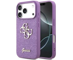 Dėklas Guess Fixed Glitter Big 4G iPhone 17 Pro lilac