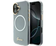 „Guess IML Gradient Script“ metalinis „MagSafe“ dėklas, skirtas „iPhone 17“ – Baltas