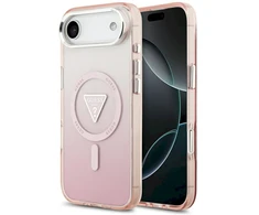 Dėklas Guess IML Gradient Triangle Logo MagSafe iPhone Air, rožinės spalvos