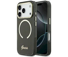 „Guess IML Script“ metalinis „MagSafe“ dėklas, skirtas „iPhone 17 Pro“ – Juodas