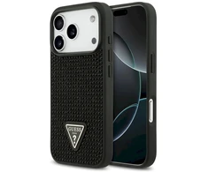 Original dėklas GUESS Rhinestone Triangle Logo skirtas Apple iPhone 17 Pro juodos spalvos