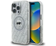 „Karl Lagerfeld IML“ „Karl Head“ logotipo „MagSafe“ dėklas, skirtas „iPhone 16 Pro Max“ – pilkas