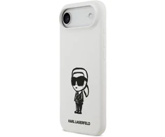 „Karl Lagerfeld“ silikoninis „Karl Sketch &amp; Logo MagSafe“ dėklas, skirtas „iPhone 17 Air“ – Baltas