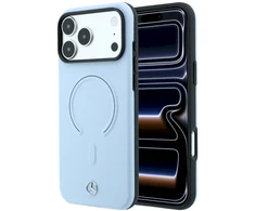 Dėklas Mercedes Leather 3D MagSafe Case for iPhone 18 Pro Max / 17 Pro Max - Mėlyna