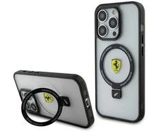 Ferrari FEHMP15LUSCAH Apple iPhone 15 Pro 6.1″ skaidrus kietas dėklas Ring Stand 2023 Collection MagSafe