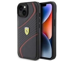 Apple iPhone 15 Ferrari dėklas Twist Metal Logo (FEHCP15SPTWK) juodos spalvos