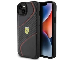 Ferrari FEHCP15MPTWK Apple iPhone 15 Plus /14 Plus 6.7″ juodos spalvos kietas dėklas Twist Metal Logo