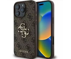 Guess 4G Big Logo Apple iPhone 16 Pro Max – dėklas telefonui rudos spalvos
