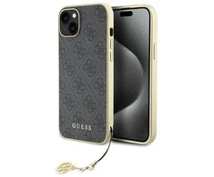 Guess GUHCP15MGF4GGR Apple iPhone 15 Plus / 14 Plus 6.7″ pilkas kietas dėklas 4G Charms Collection