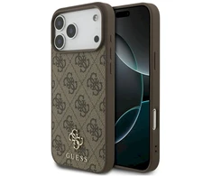 Guess 4G Small Classic Logo MagSafe dėklas, skirtas iPhone 17 Pro Max / 18 Pro Max – ruda