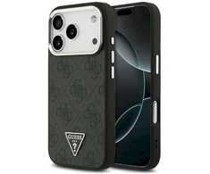 Dėklas Guess 4G Triangle Logo MagSafe iPhone 17 Pro juodos spalvos sidabrinis