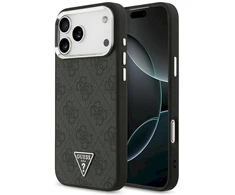 Dėklas Guess 4G Triangle Logo MagSafe Case, skirtas iPhone 17 Pro Max / 18 Pro Max - Juodos ir Sidabrinės spalvos