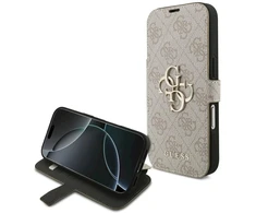 Dėklas Guess Book 4G Metal Logo Case for iPhone 18 Pro / 17 Pro - Rožinė