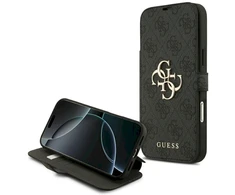 Dėklas Guess Book 4G Metal Logo Case for iPhone 18 Pro Max / 17 Pro Max - Juoda