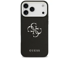 Dėklas Guess Grained Big 4G Classic Logo iPhone 17 Pro Max juodos spalvos