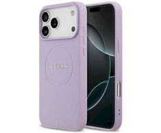 Guess Grained Ring MagSafe - dėklas skirtas Apple iPhone 17 Pro Max violetinė