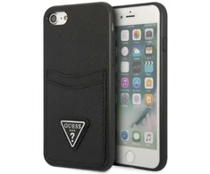 Guess GUHCI8PSATPK Apple iPhone 7/8 SE 2020 /SE 2022 kietas dėklas juodos spalvos kietas dėklas Saffiano Triangle Logo